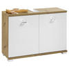 WASCHBECKENUNTERSCHRANK 80/57/31 cm  - Weiß Hochglanz/Silberfarben, KONVENTIONELL, Holzwerkstoff/Kunststoff (80/57/31cm) - Livetastic