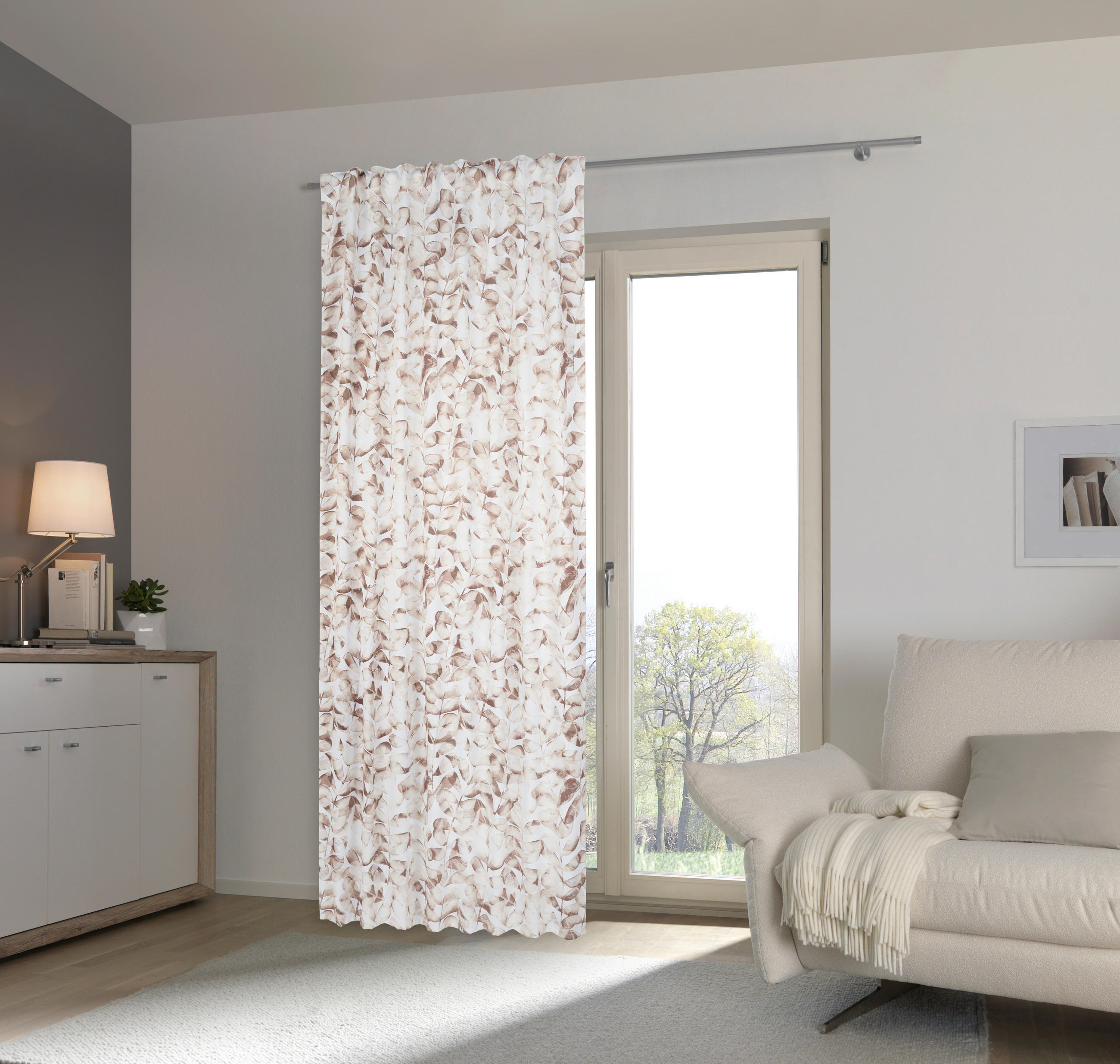 GOTOVA ZAVJESA smeđa, bež 135/245 cm   - bež/smeđa, Konvencionalno, tekstil (135/245cm) - Esposa