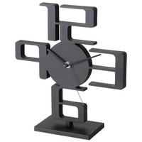 TISCHUHR  Schwarz  - Schwarz, Basics, Kunststoff (25/8/27cm) - Boltze Home
