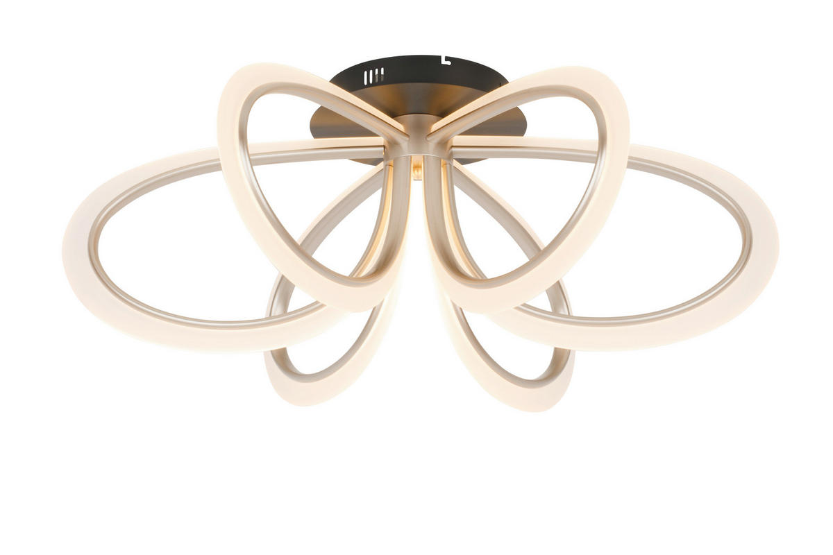 LED-DECKENLEUCHTE Gospic 82/32 cm  - Champagner/Schwarz, Design, Kunststoff/Metall (82/32cm) - Dieter Knoll
