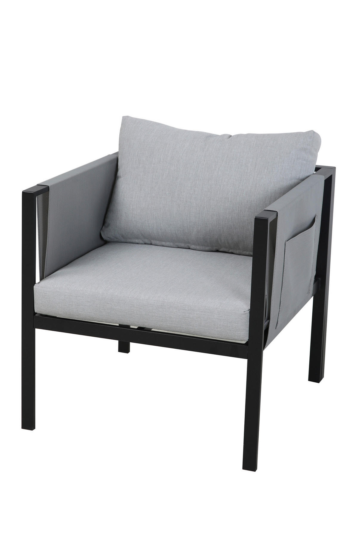 GARTENSET 4-teilig  - Schwarz/Grau, Design, Glas/Kunststoff - Livetastic