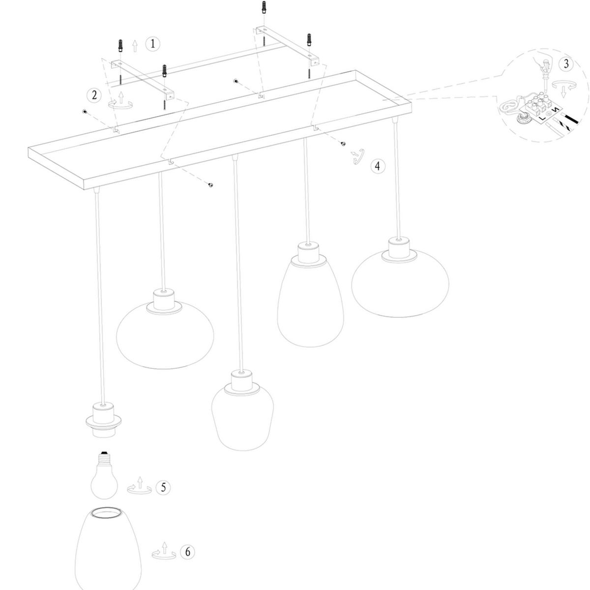 PENDELLEUCHTE  30/200/100 cm   - Schwarz, Trend, Glas/Metall (30/200/100cm)