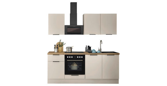 KÜCHENBLOCK   in Kaschmir  - Kaschmir/Schwarz, Basics, Holzwerkstoff/Metall (210/211/60cm) - Xora