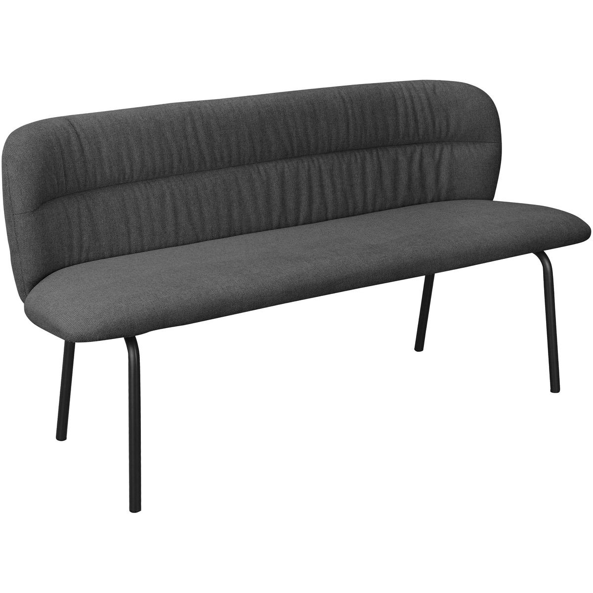 SITZBANK 160/78/55 cm Webstoff Anthrazit  - Anthrazit/Schwarz, MODERN, Textil/Metall (160/78/55cm) - MID.YOU