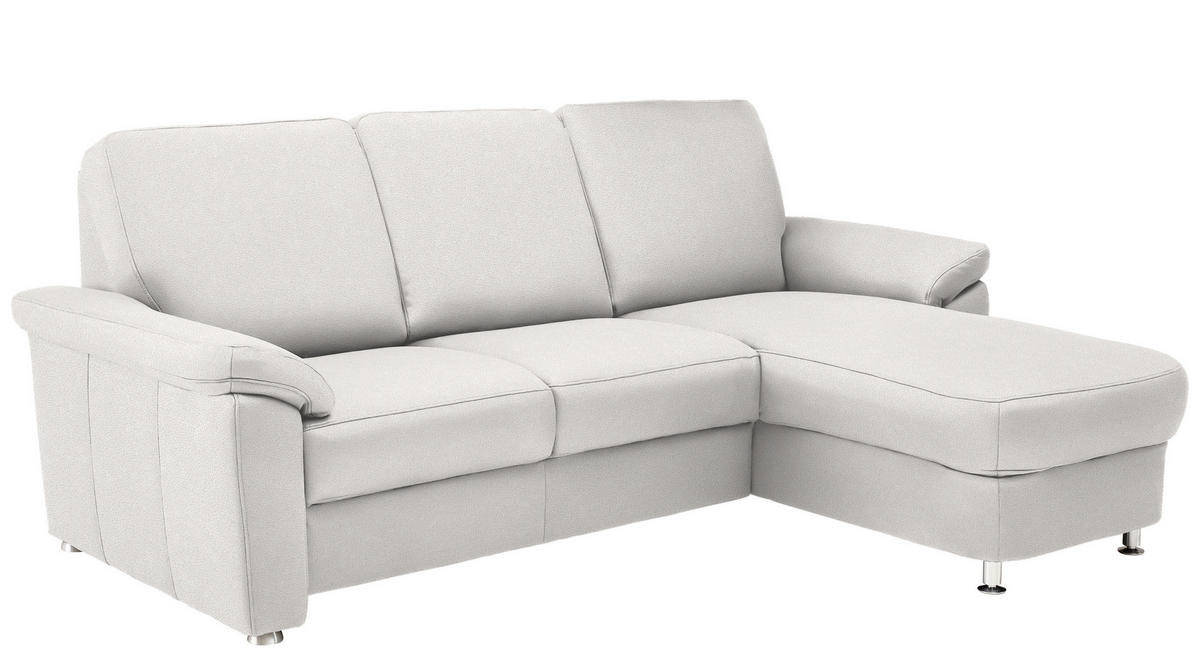 ECKSOFA in Webstoff Creme  - Chromfarben/Creme, Konventionell, Textil/Metall (220/163cm) - Beldomo System