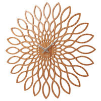 WANDUHR Sunflower Braun 60/60/4 cm  - Braun, Basics, Holzwerkstoff (60/60/4cm) - Karlsson