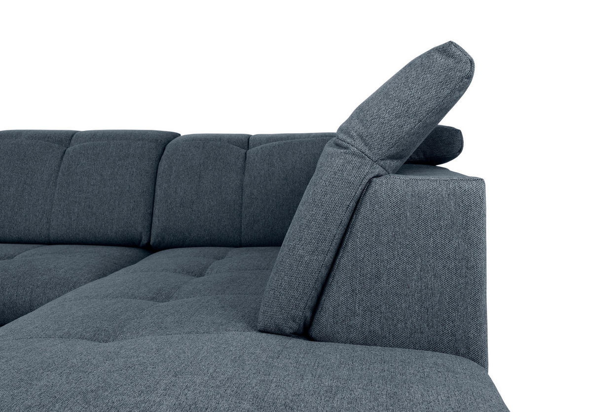 WOHNLANDSCHAFT Dunkelblau  - Dunkelblau/Grau, Design, Textil/Metall (173/328/215cm) - MID.YOU