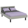 BETT 140/200 cm  in Hellgrau  - Hellgrau/Schwarz, Design, Metall (140/200cm) - Xora