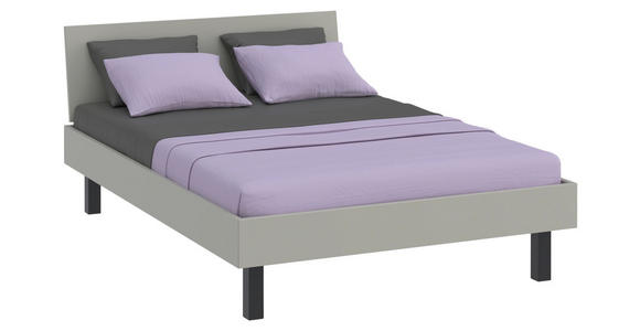 BETT 140/200 cm  in Hellgrau  - Hellgrau/Schwarz, Design, Metall (140/200cm) - Xora