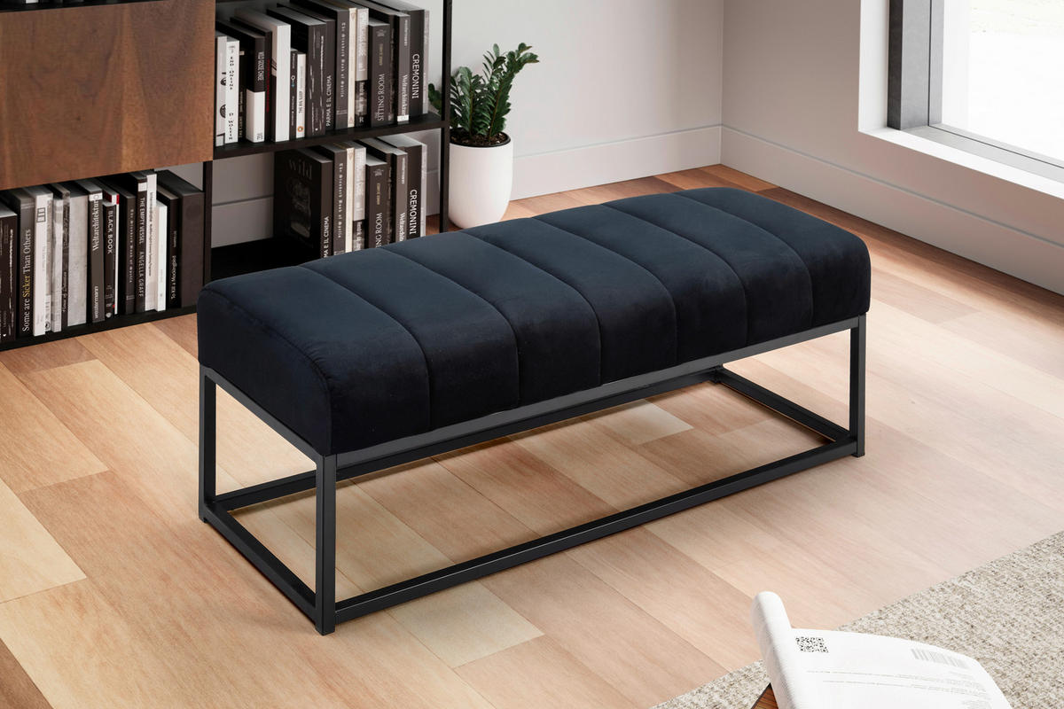 KLOP, tekstil črna  - črna, Design, kovina/tekstil (108/40/40cm) - MID.YOU