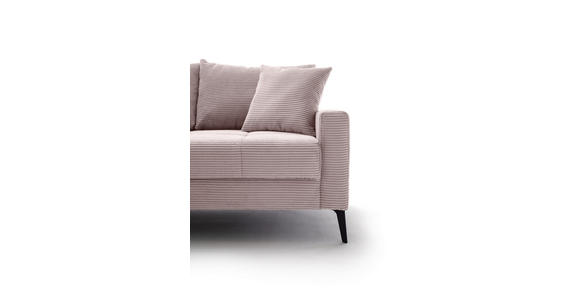 ECKSOFA  in Cord Rosa  173/280 cm  - Schwarz/Rosa, KONVENTIONELL, Textil/Metall (173/280cm) - Hom`in