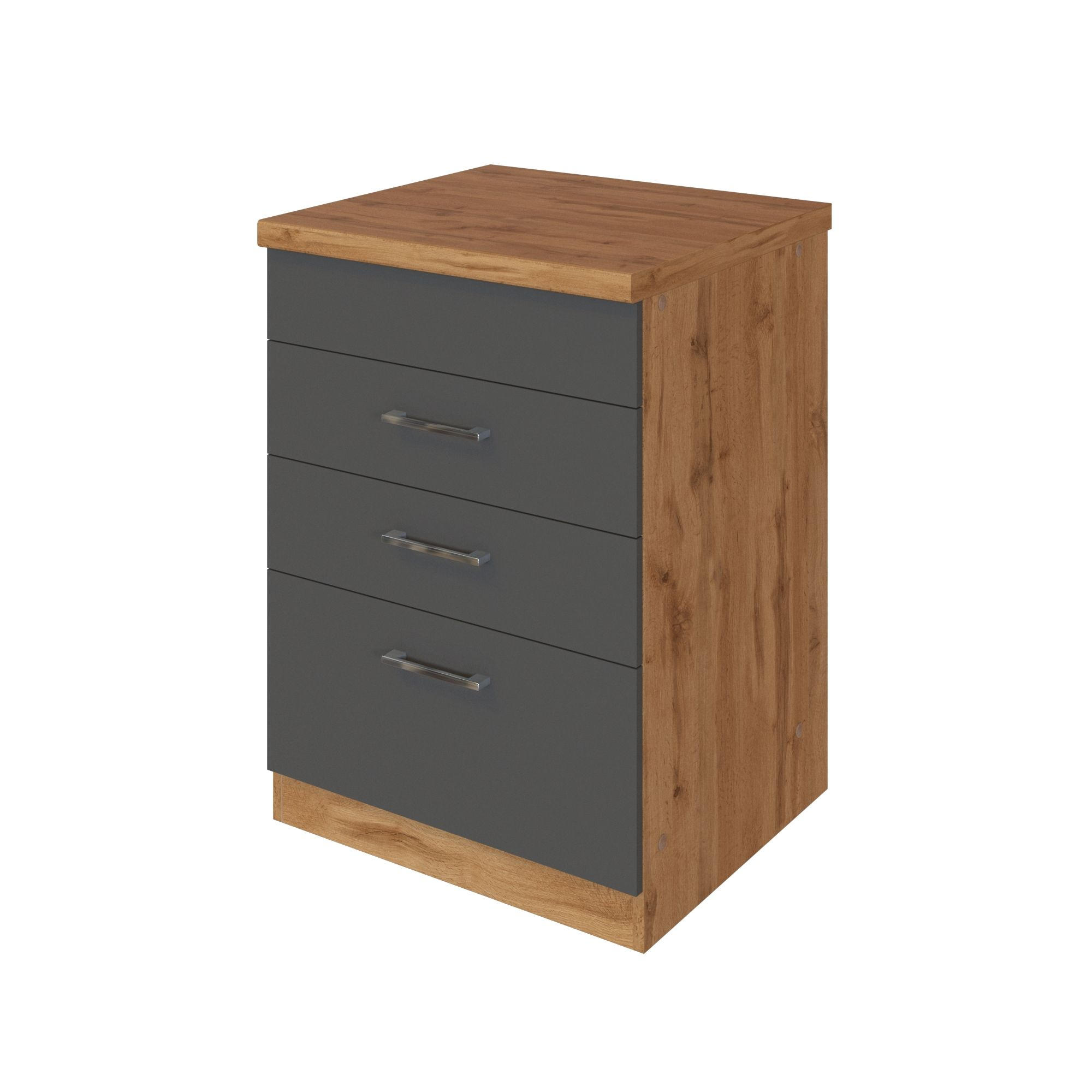 GERÄTEUMBAUSCHRANK 60/85/60 cm  in Anthrazit, Apfelbaumfarben  - Chromfarben/Apfelbaumfarben, Modern, Holzwerkstoff/Metall (60/85/60cm) - Held