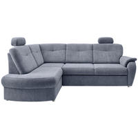 ECKSCHLAFSOFA Chenille Hellblau  inkl. Bettkasten, Schlaffunktion, Kopfstütze, Liegefläche im Originalstoff  - Chromfarben/Hellblau, MODERN, Kunststoff/Textil (180/264cm) - Livetastic