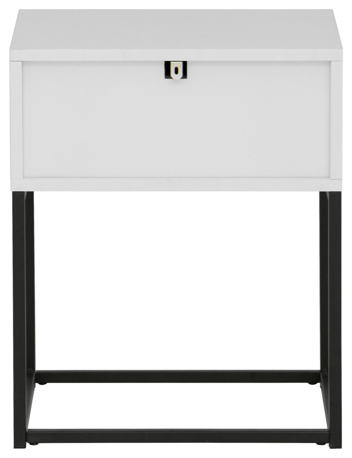 NACHTSCHRANK 42,5/52/38,5 cm  - Schwarz/Weiß, KONVENTIONELL, Holzwerkstoff/Metall (42,5/52/38,5cm) - Boxxx