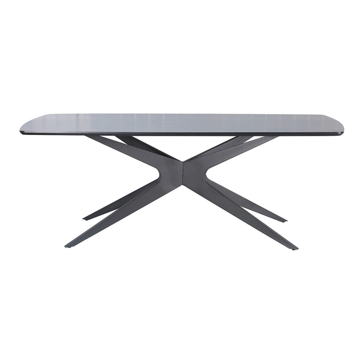 ESSTISCH 200/100/76 cm Nachbildung  Metall, Holzwerkstoff gastro- und objekttauglich rechteckig Schwarz  - Schwarz, MODERN, Holzwerkstoff/Metall (200/100/76cm) - MID.YOU