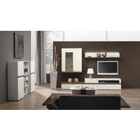 DNEVNI REGAL PRIZMA,  bela, barva oreha  - barva oreha/bela, Design, les (300/190/50cm) - Alples