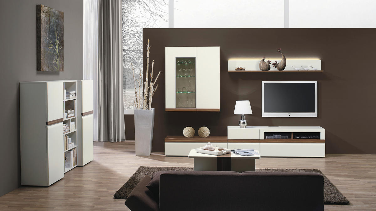 DNEVNI REGAL PRIZMA,  bela, barva oreha  - barva oreha/bela, Design, les (300/190/50cm) - Alples