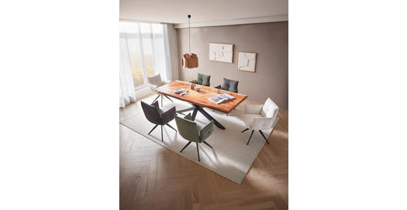 ARMLEHNSTUHL  Stoffauswahl, Sitzfläche 360° drehbar Cord  - Anthrazit/Schwarz, Design, Textil/Metall (63,5/85/63,5cm) - Novel