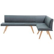 ECKBANK in Holz, Leder Eichefarben, Schwarz - Eichefarben/Schwarz, Natur, Leder/Holz (230/160cm) - Anrei