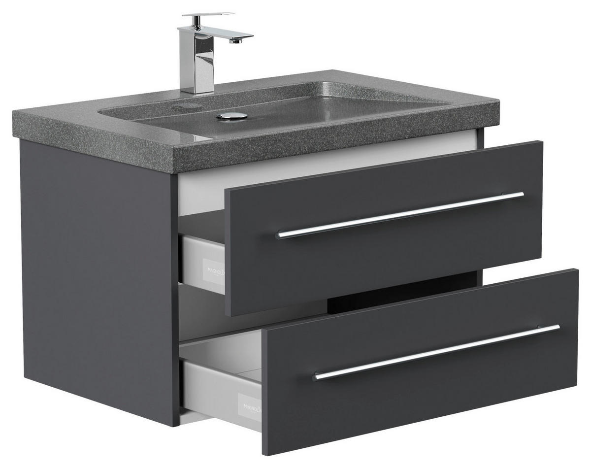 WASCHTISCHKOMBI 75 cm  - Graphitfarben, Basics, Holzwerkstoff/Stein (75cm) - MID.YOU