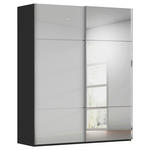 SCHWEBETÜRENSCHRANK  in Grau, Schwarz  - Alufarben/Schwarz, KONVENTIONELL, Glas/Holzwerkstoff (201/223/68cm) - Novel