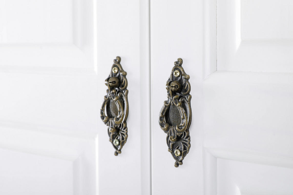 DREHTÜRENSCHRANK 182/198/60 cm 4-türig Weiß  - Schwarz/Weiß, KONVENTIONELL, Holz/Metall (182/198/60cm) - MID.YOU