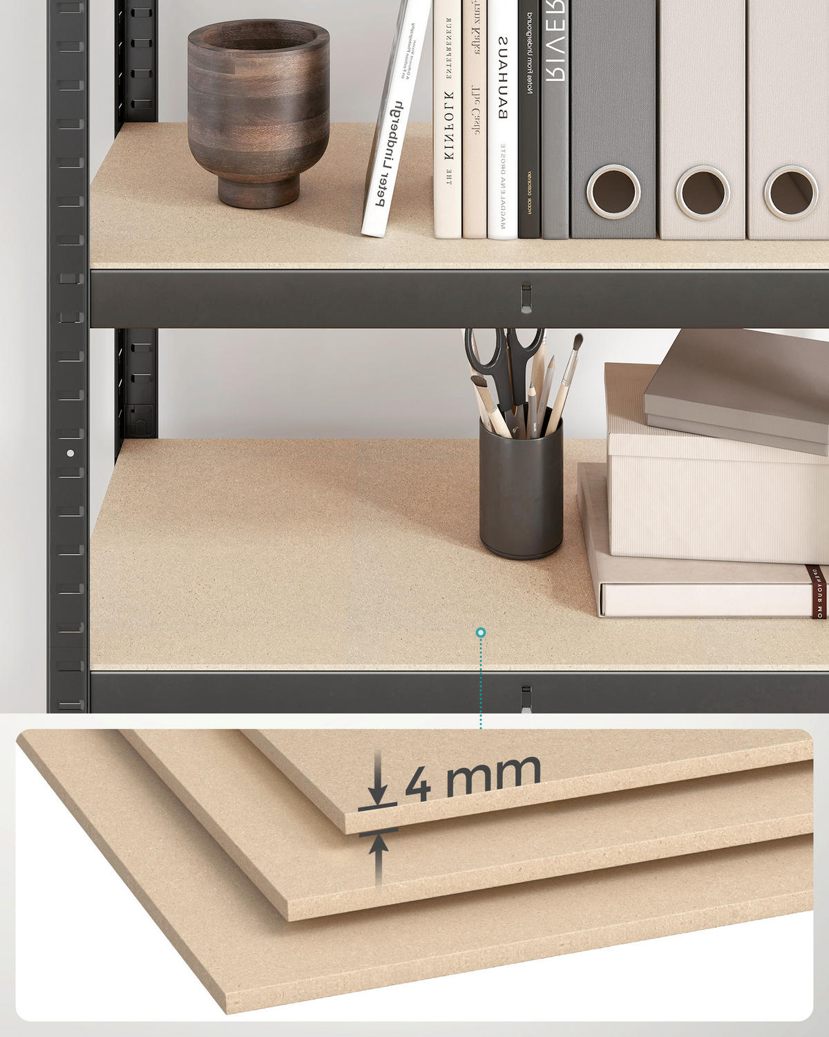SCHWERLASTREGAL 80/160/40 cm  - Schwarz/Naturfarben, Trend, Holzwerkstoff/Metall (80/160/40cm) - Boxxx