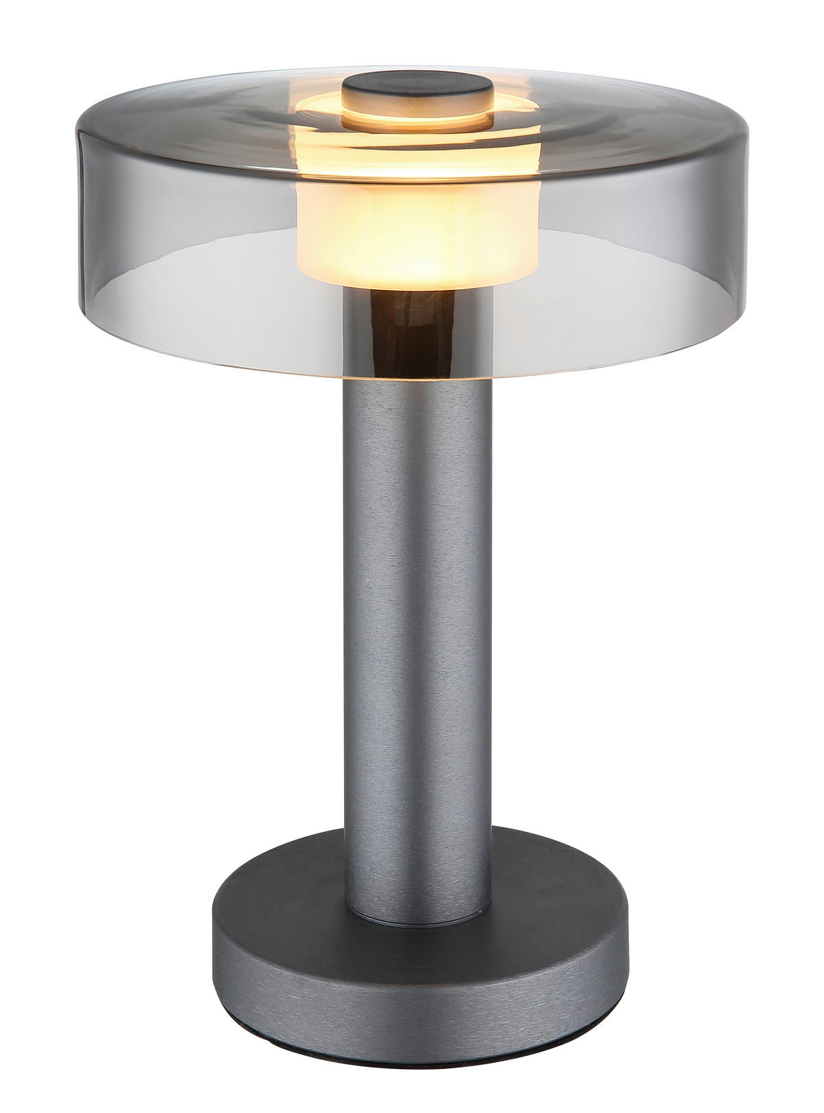 LED-TISCHLEUCHTE - Schwarz/Grau, Design, Glas/Kunststoff (22/31cm) - Globo