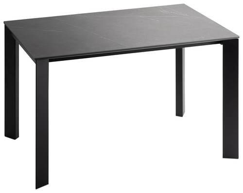 ESSTISCH in Metall, Keramik 120-180/80/75 cm  - Dunkelgrau/Schwarz, Design, Keramik/Metall (120-180/80/75cm) - Novel