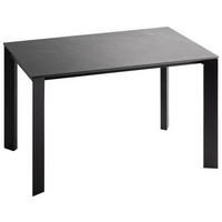 ESSTISCH in Metall, Keramik 120-180/80/75 cm  - Dunkelgrau/Schwarz, Design, Keramik/Metall (120-180/80/75cm) - Novel
