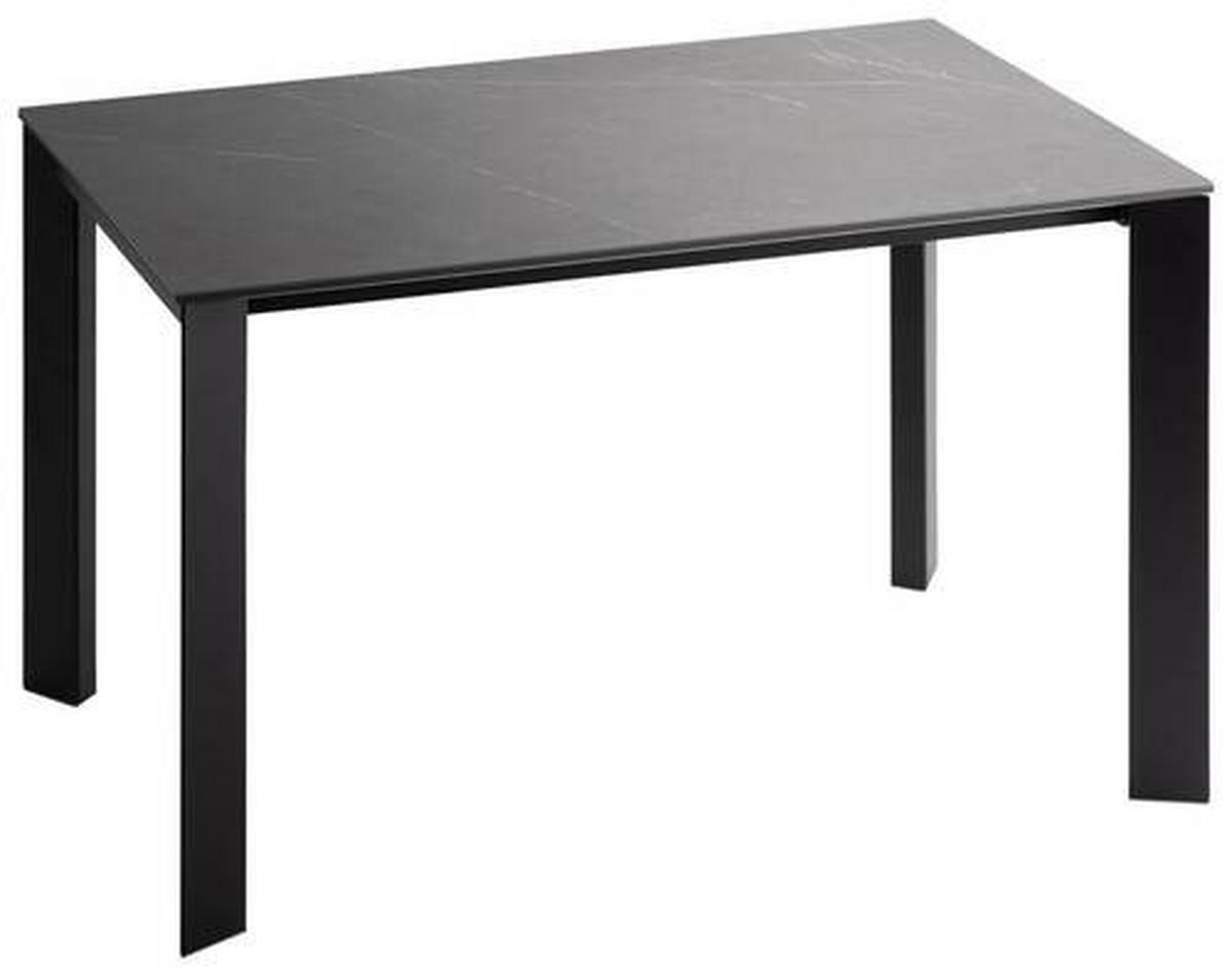 ESSTISCH in Metall, Keramik 120-180/80/75 cm  - Dunkelgrau/Schwarz, Design, Keramik/Metall (120-180/80/75cm) - Novel