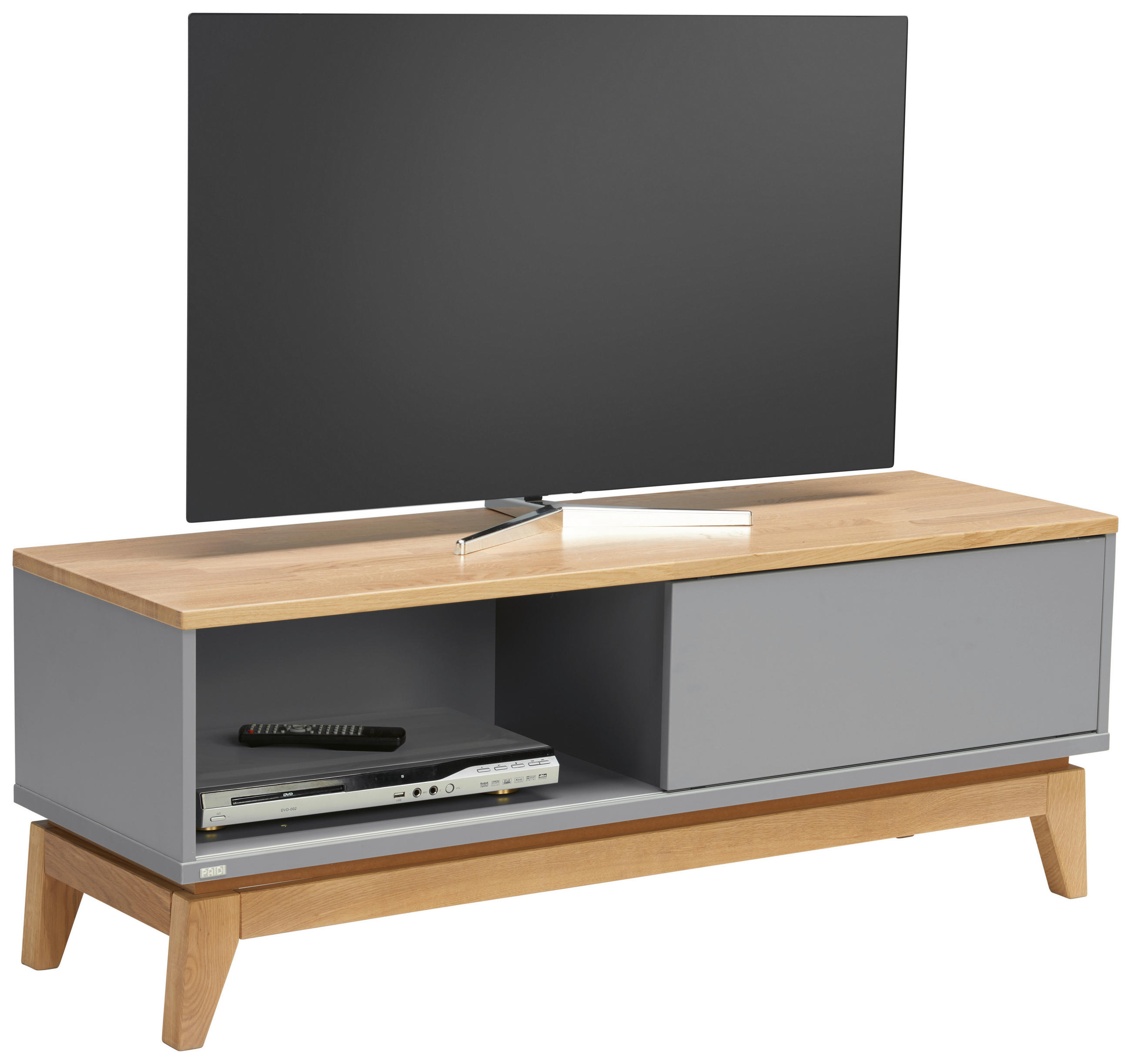 LOWBOARD STEN  in 123,5/46,5/39,6 cm  - Schieferfarben/Eichefarben, Design, Holz/Holzwerkstoff (123,5/46,5/39,6cm) - Paidi