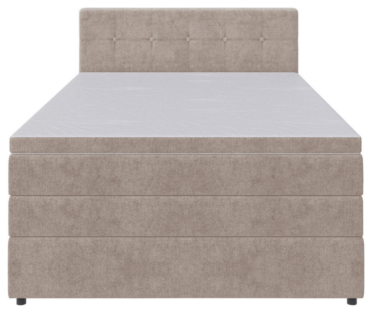 BOXSPRINGBETT 140/200 cm  in Beige  - Beige/Schwarz, Konventionell, Kunststoff/Textil (140/200cm) - Carryhome
