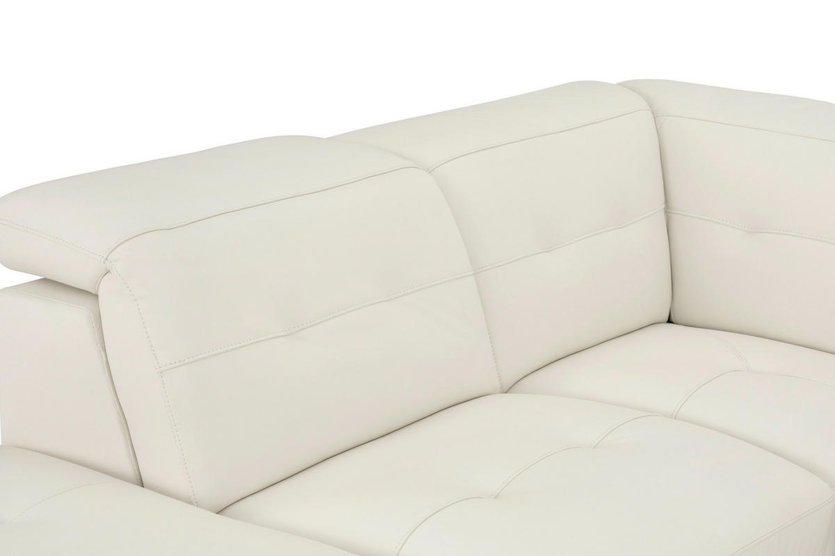 ECKSOFA Weiß Echtleder  - Schwarz/Weiß, MODERN, Leder/Metall (224/287cm) - MID.YOU