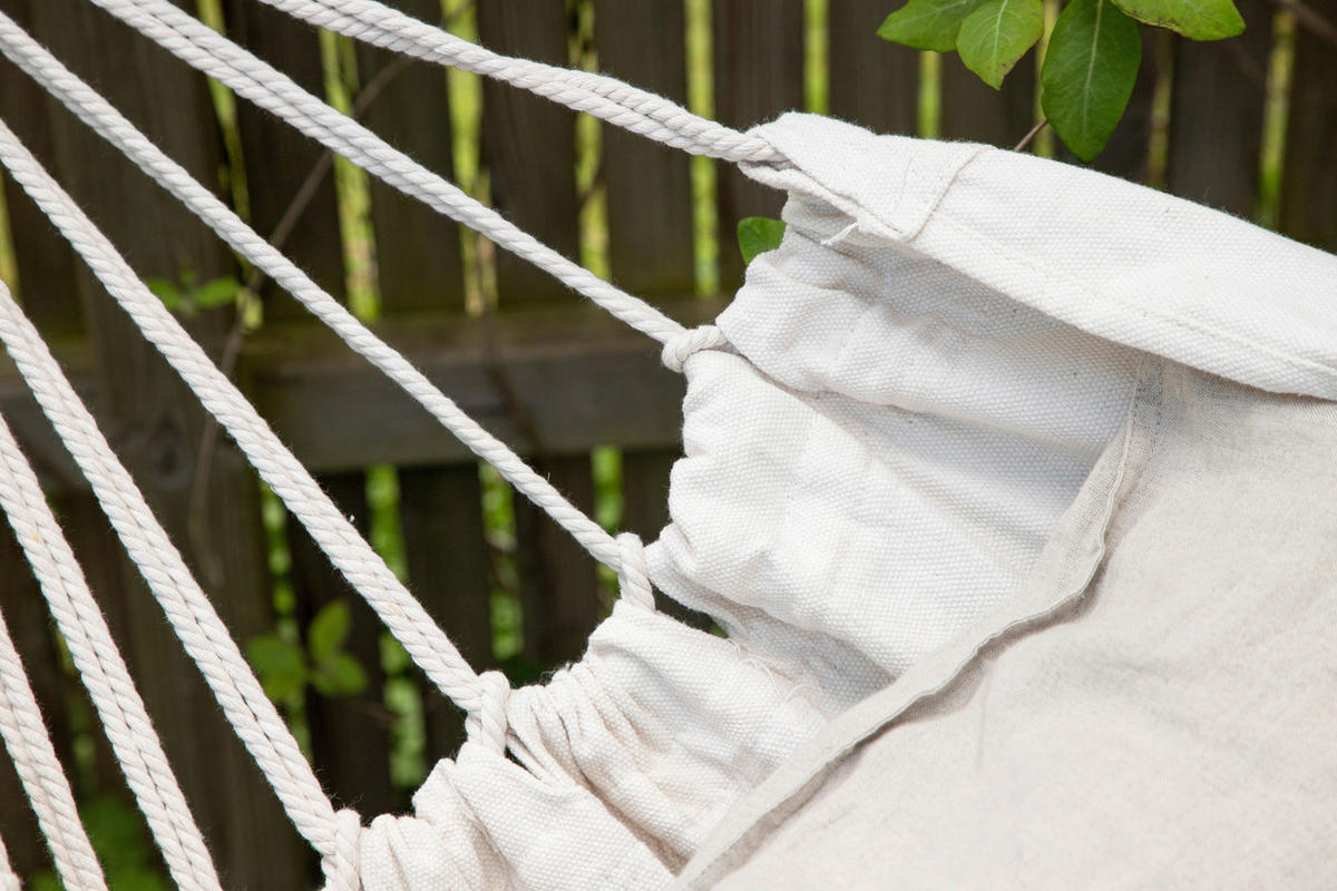 HÄNGEMATTE 150/1/200 cm  - Weiß, KONVENTIONELL, Kunststoff (150/1/200cm) - Gardenson