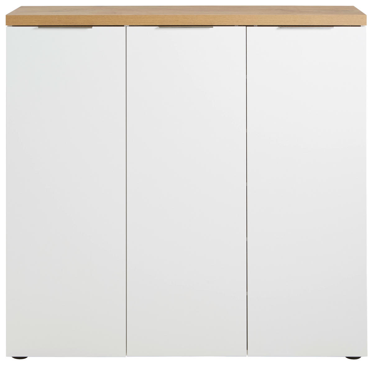 CIPELARNIK  bela, boja hrasta  pločasti materijal     - boja aluminijuma/boja hrasta, Dizajnerski, metal/pločasti materijal (120/115/34cm) - MID.YOU