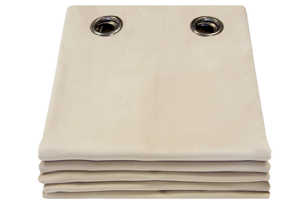 VERDUNKELUNGSVORHANG black-out (lichtundurchlässig)  - Beige/Creme, Basics, Textil (135/260cm)