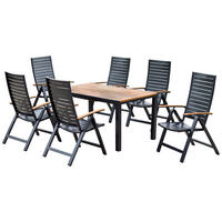 GARTENSET Akazie massiv Aluminium  - Graphitfarben/Naturfarben, MODERN, Holz/Metall - Gardenson