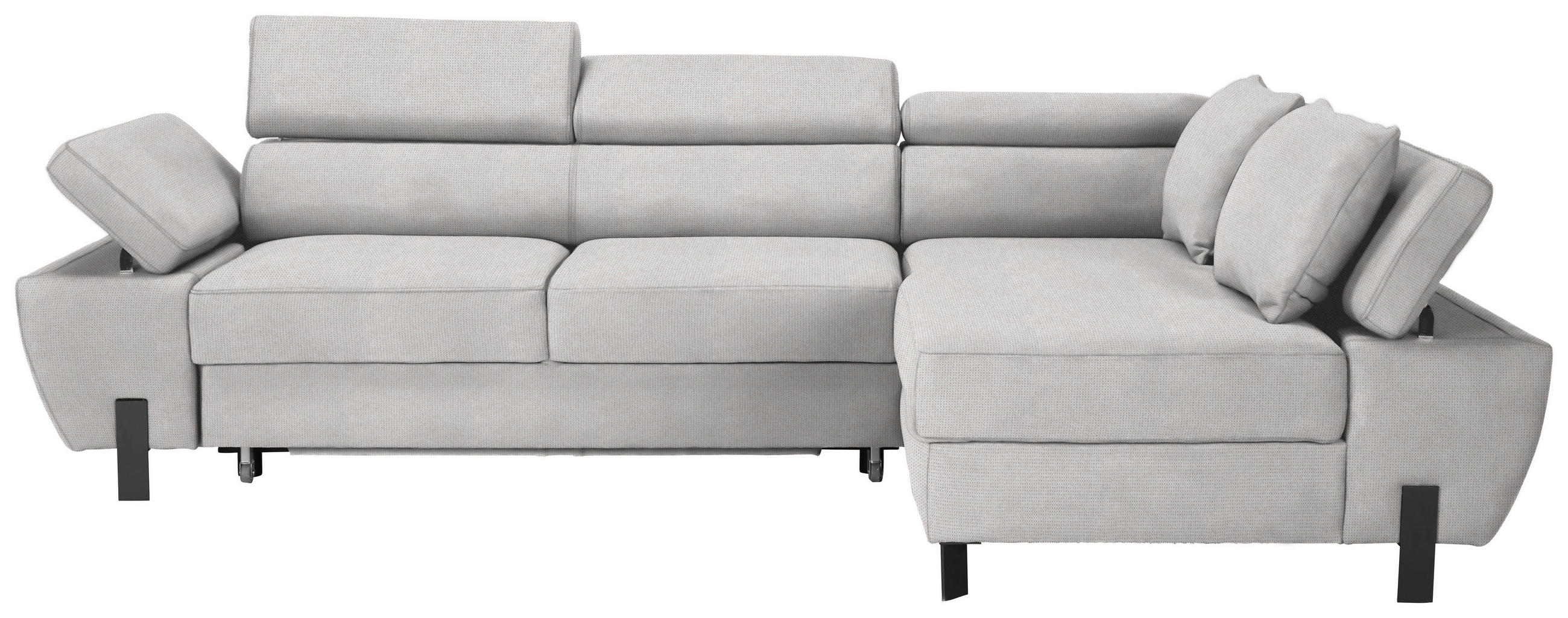 HÖRNSOFFA i vävt tyg ljusgrå  - ljusgrå/svart, Modern, metall/trämaterial (277/90/189cm) - MID.YOU