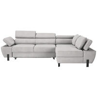 HÖRNSOFFA i vävt tyg ljusgrå  - ljusgrå/svart, Modern, metall/trämaterial (277/90/189cm) - MID.YOU