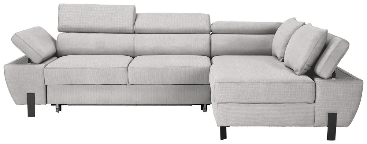 HÖRNSOFFA i vävt tyg ljusgrå  - ljusgrå/svart, Modern, metall/trämaterial (277/90/189cm) - MID.YOU