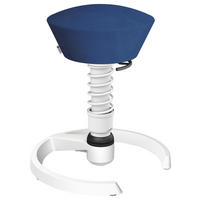 BÜROHOCKER Mikrofaser Blau, Weiß  - Blau/Weiß, Basics, Textil/Metall (55/45,66/55cm) - Aeris