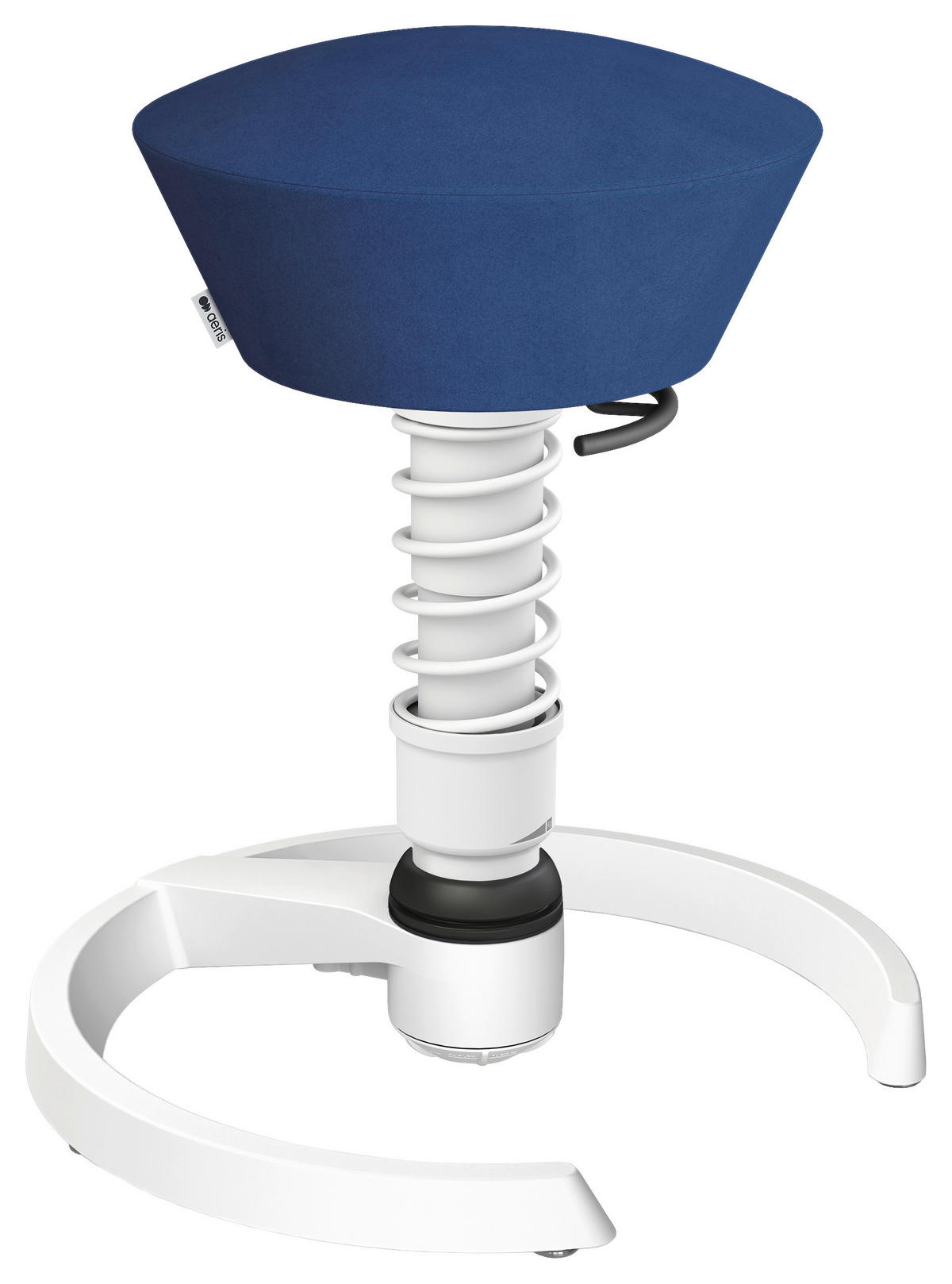 BÜROHOCKER Mikrofaser Blau, Weiß  - Blau/Weiß, Basics, Textil/Metall (55/45,66/55cm) - Aeris