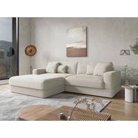 ECKSOFA FABIO E Elfenbein Mikrofaser  - Elfenbein/Schwarz, MODERN, Kunststoff/Textil (196/264cm) - Sit & More
