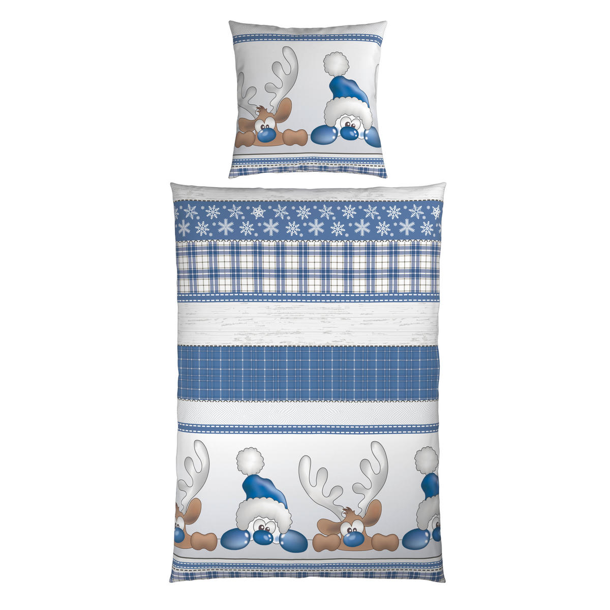 BETTWÄSCHE Flanell 135/200 cm  - Blau/Grau, Textil (135/200cm) - Esposa