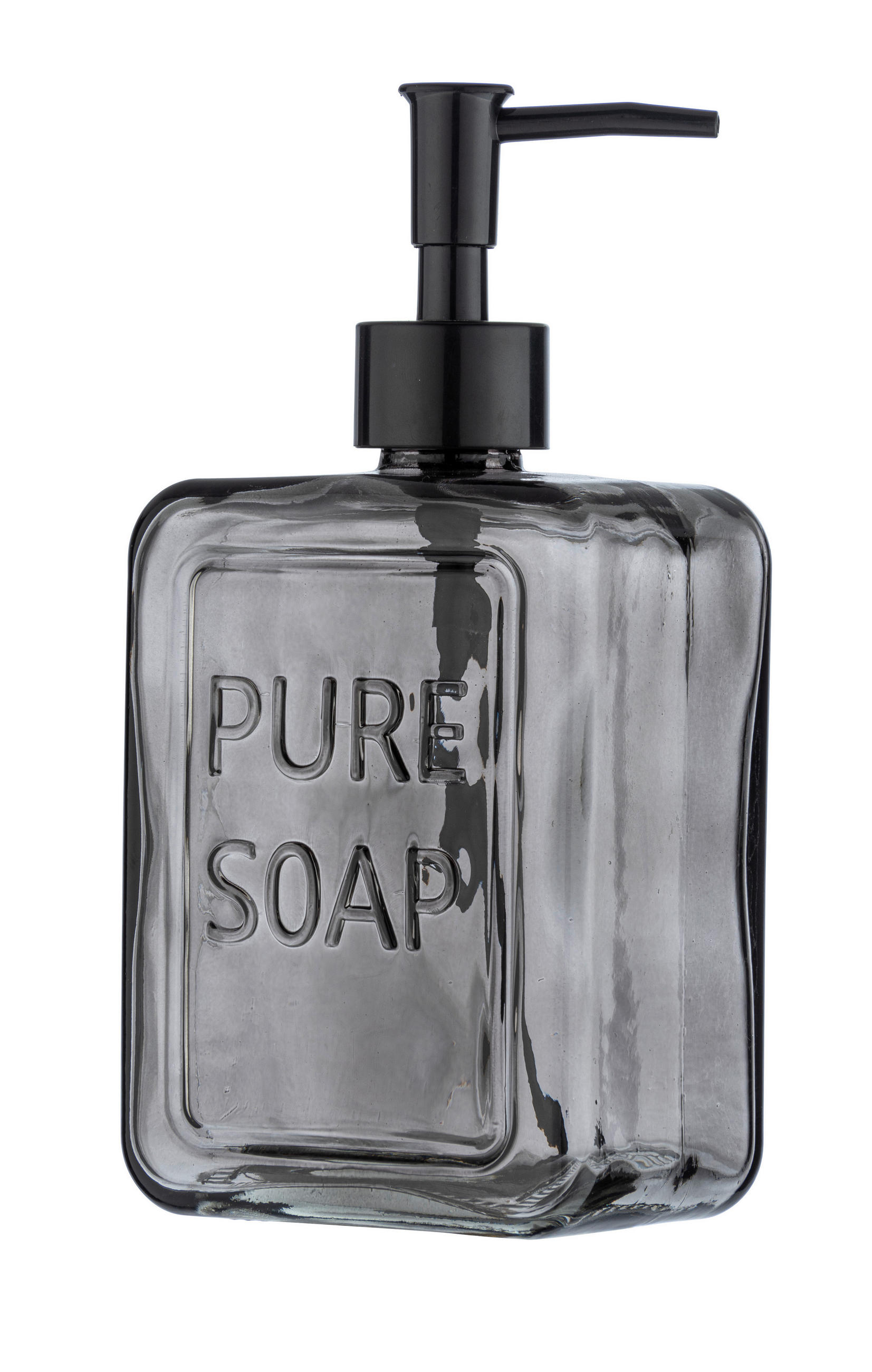 SEIFENSPENDER  - Schwarz/Grau, Basics, Glas/Kunststoff (9,5/20/6cm) - Wenko