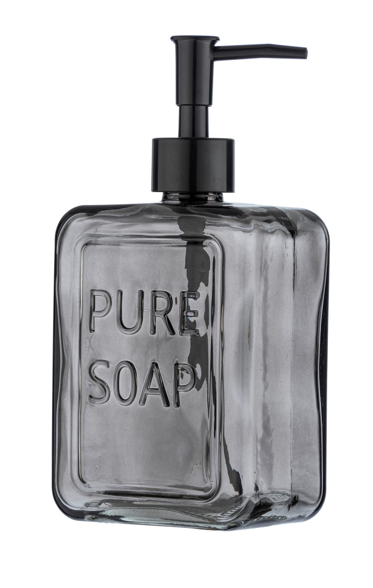 SEIFENSPENDER  - Schwarz/Grau, Basics, Glas/Kunststoff (9,5/20/6cm) - Wenko