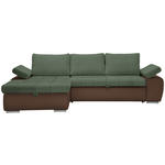 ECKSOFA in Flachgewebe Braun, Olivgrün  175/271 cm  - Braun/Olivgrün, Design, Kunststoff/Textil (175/271cm) - Xora