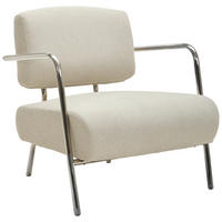 SESSEL in Leinenoptik Chromfarben, Beige  - Chromfarben/Beige, Trend, Textil/Metall (70/82/74cm) - Livetastic