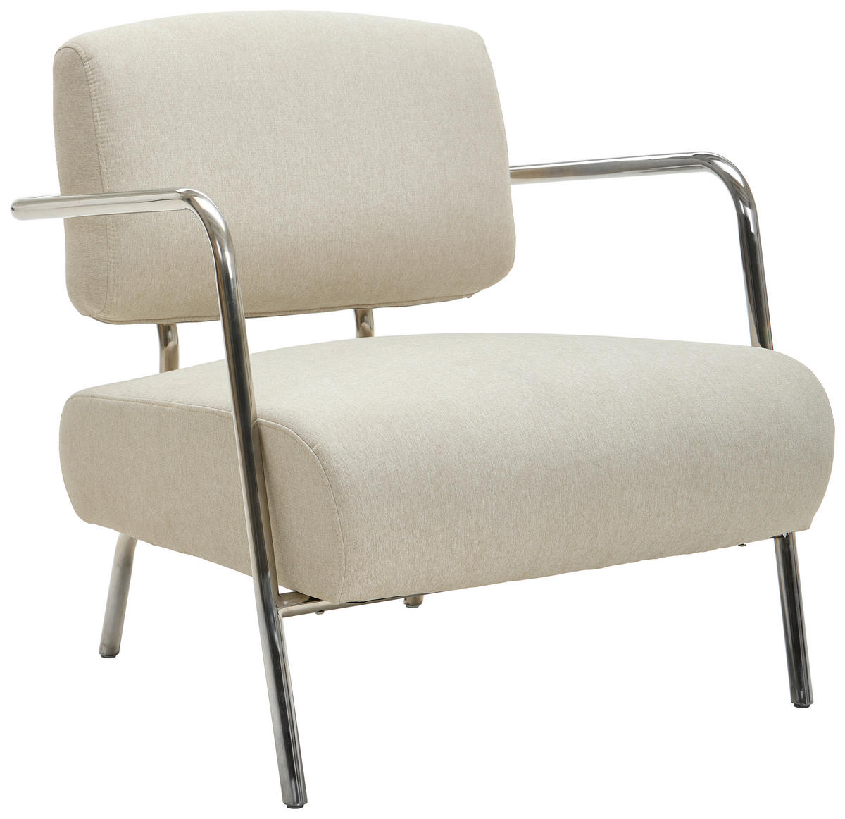 SESSEL in Leinenoptik Chromfarben, Beige  - Chromfarben/Beige, Trend, Textil/Metall (70/82/74cm) - Livetastic